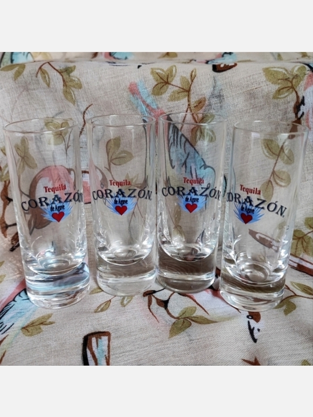 CORAZON Brand Set of 4 Tequila de Agave Shot Glasses Glass Party Shots Celebrate